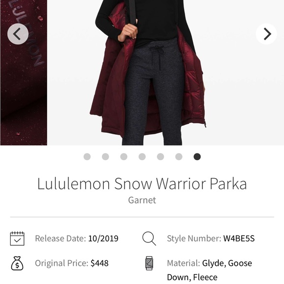 lululemon athletica snow warrior garnet  Puffer Jacket - Picture 7 of 9
